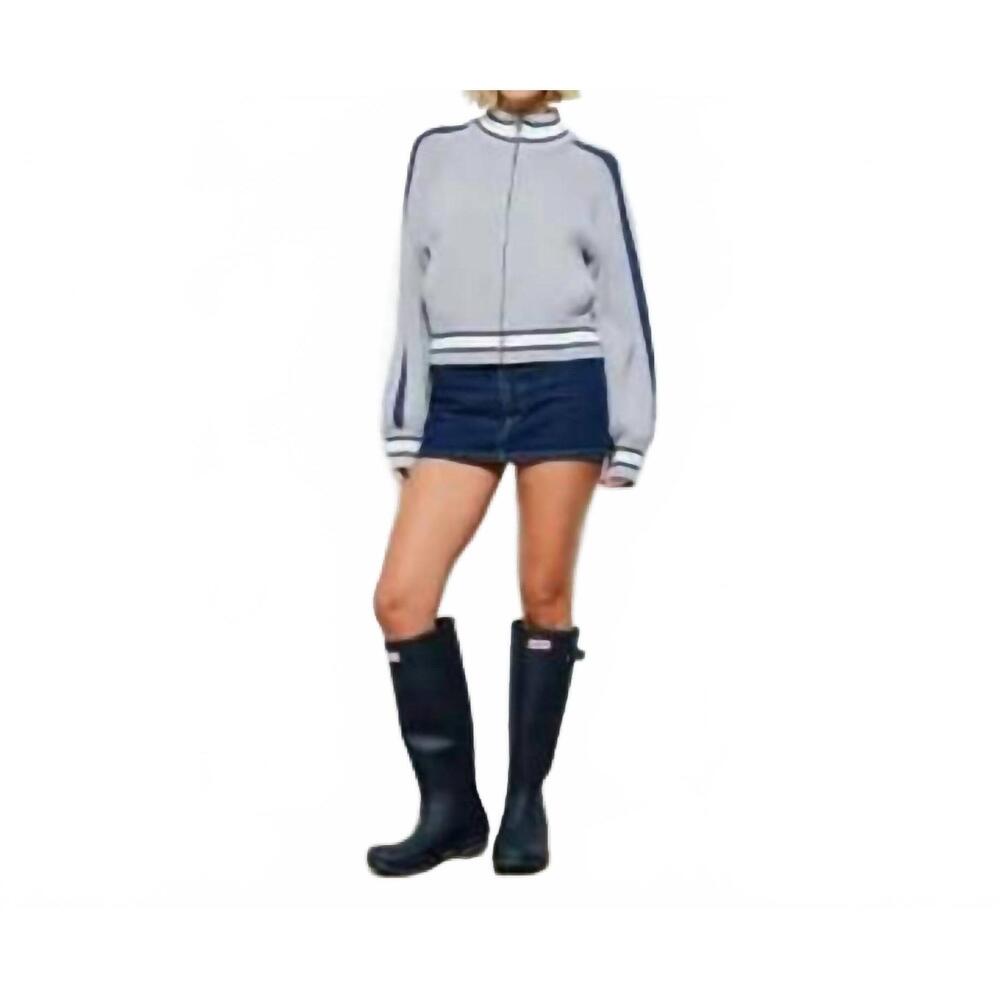 NEW PRETTY GARBAGE adriana zip up cardigan in grey